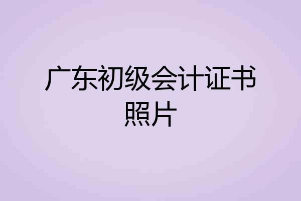 广东初级会计证书照片