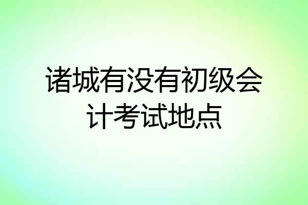 诸城有没有初级会计考试地点