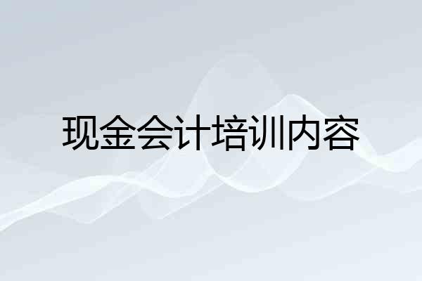 现金会计培训内容