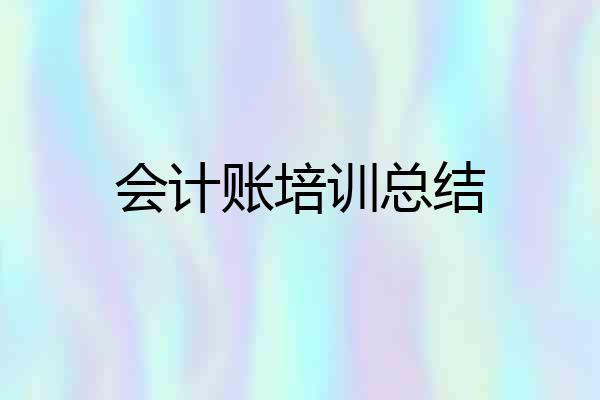 会计账培训总结