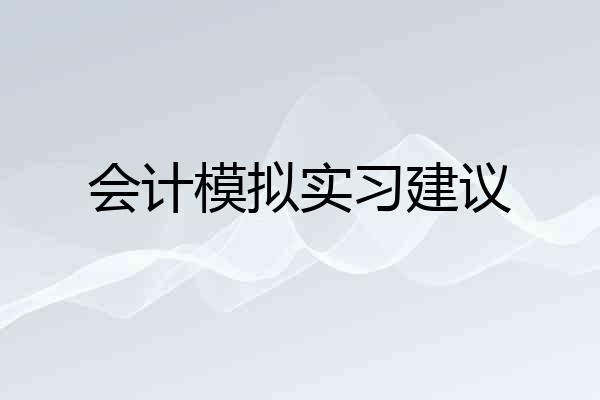 会计模拟实习建议