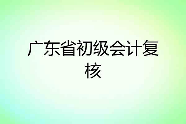 广东省初级会计复核