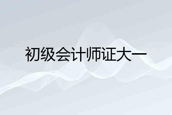 初级会计师证大一