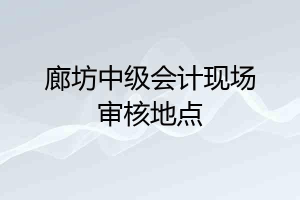 廊坊中级会计现场审核地点