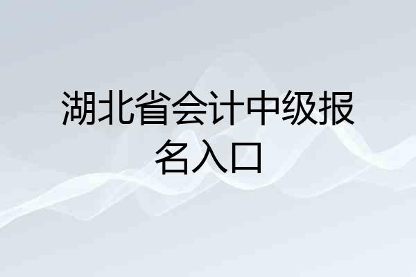 湖北省会计中级报名入口