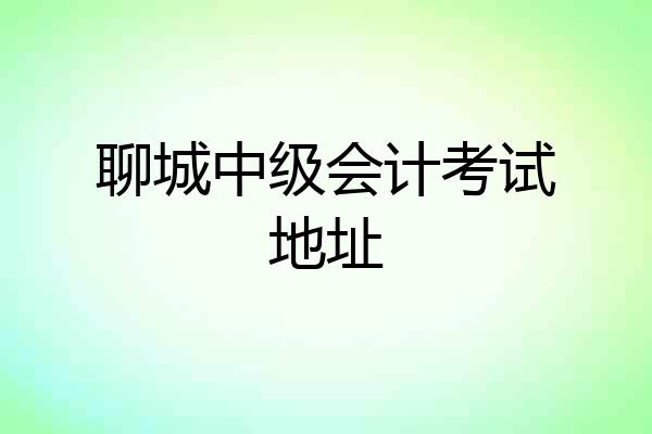 聊城中级会计考试地址