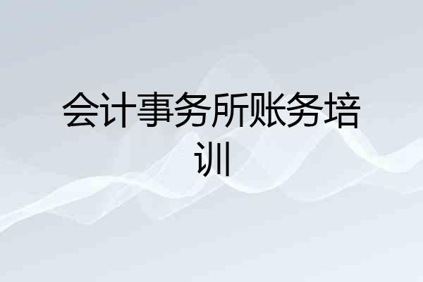 会计事务所账务培训