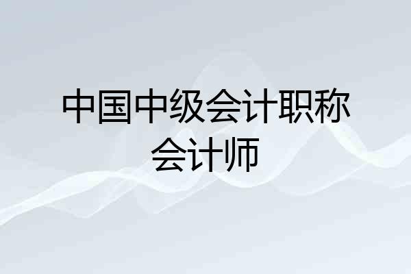 中国中级会计职称会计师