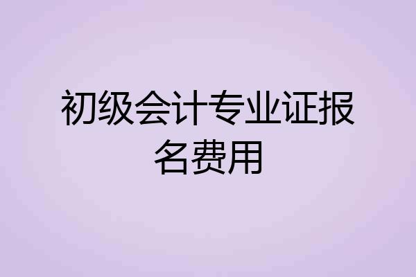 初级会计专业证报名费用