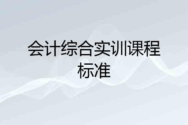 会计综合实训课程标准