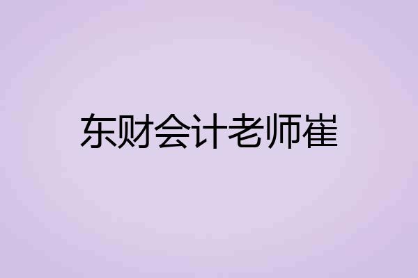 东财会计老师崔