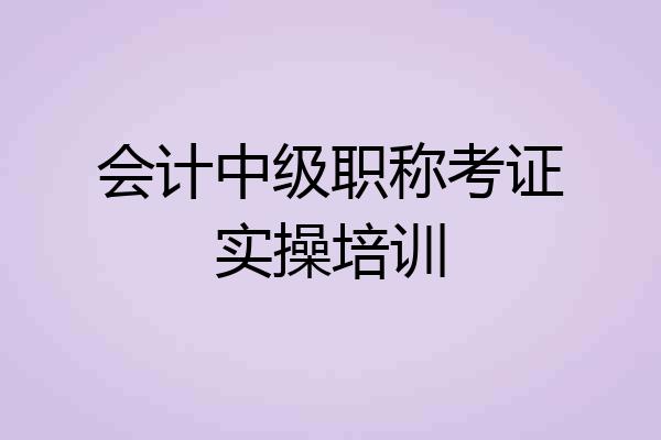 会计中级职称考证实操培训