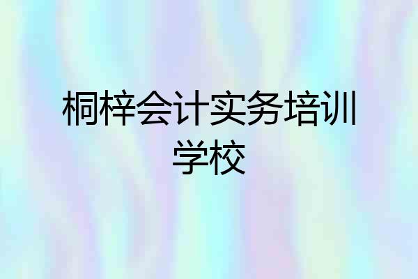 桐梓会计实务培训学校