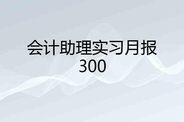 会计助理实习月报300