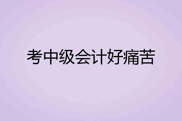 考中级会计好痛苦