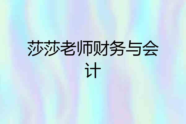 莎莎老师财务与会计