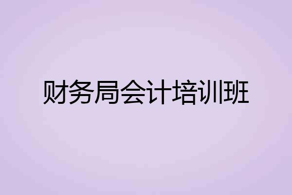 财务局会计培训班