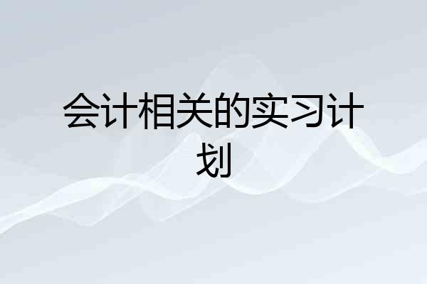 会计相关的实习计划