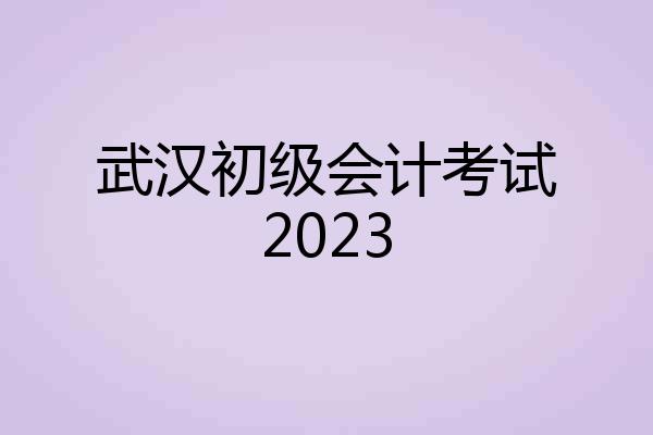 武汉初级会计考试2023