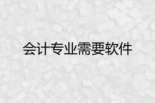 会计专业需要软件