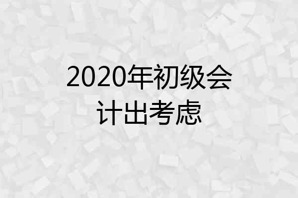 2020年初级会计出考虑