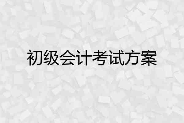 初级会计考试方案
