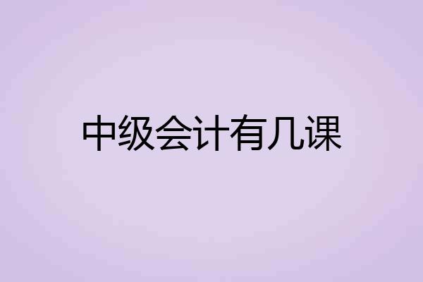 中级会计有几课