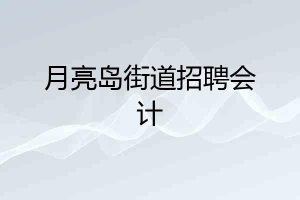 月亮岛街道招聘会计