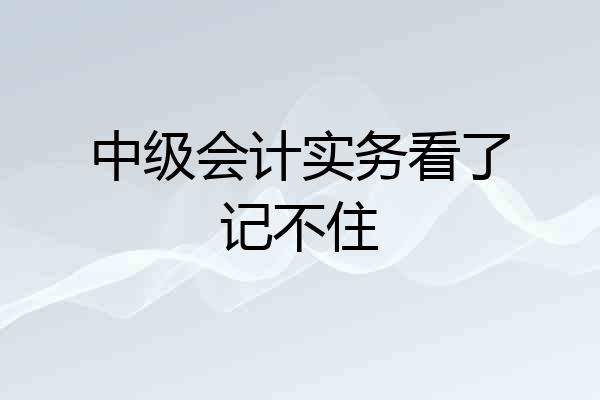 中级会计实务看了记不住