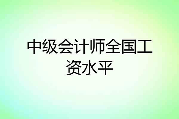 中级会计师全国工资水平