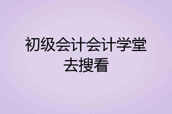 初级会计会计学堂去搜看