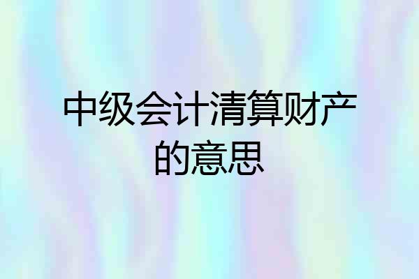 中级会计清算财产的意思
