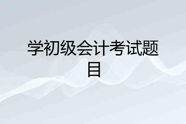 学初级会计考试题目