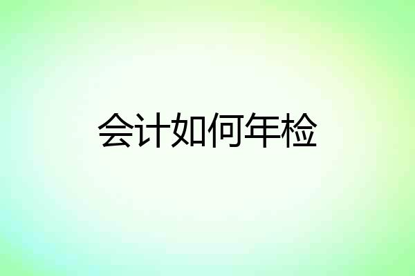 会计如何年检