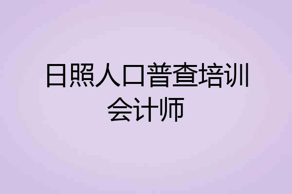 日照人口普查培训会计师