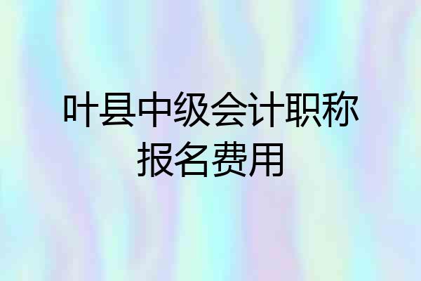 叶县中级会计职称报名费用