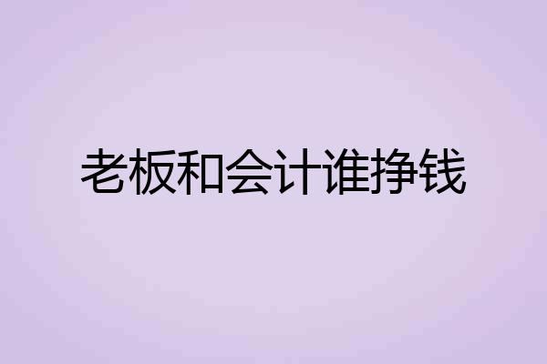 老板和会计谁挣钱