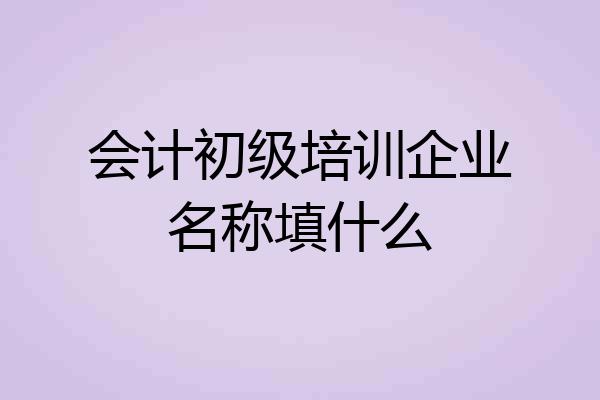 会计初级培训企业名称填什么