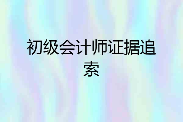 初级会计师证据追索