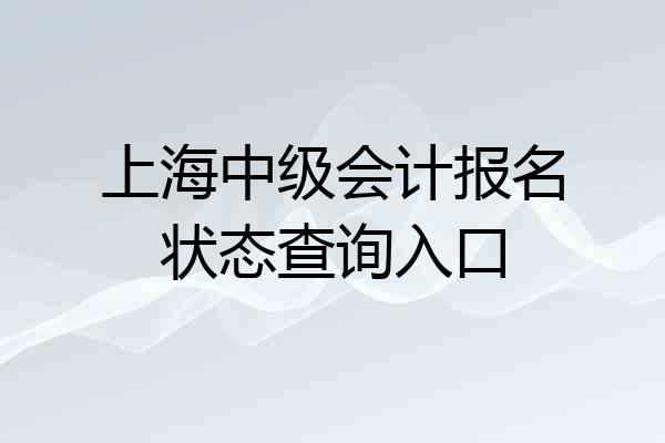 上海中级会计报名状态查询入口