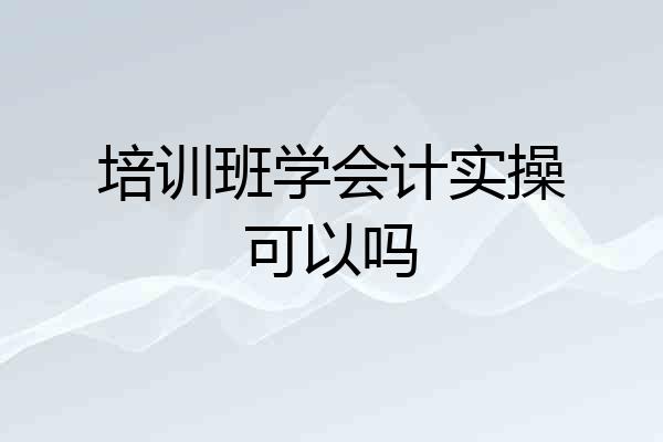培训班学会计实操可以吗