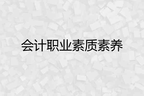 会计职业素质素养