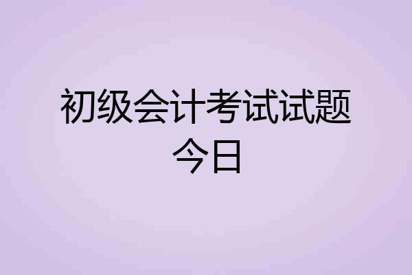 初级会计考试试题今日