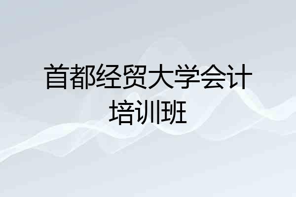首都经贸大学会计培训班