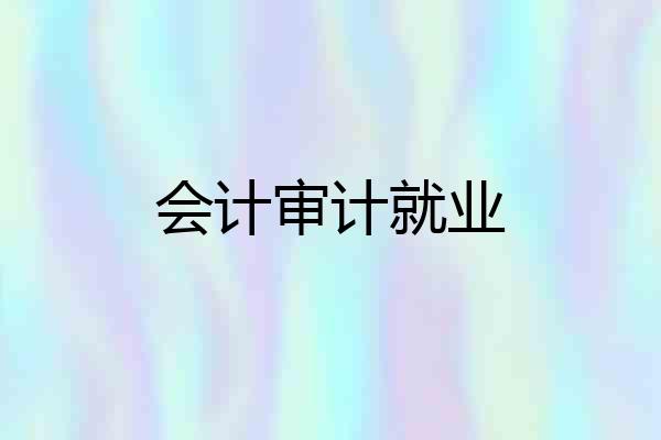 会计审计就业