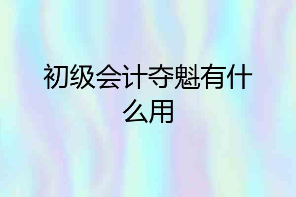 初级会计夺魁有什么用
