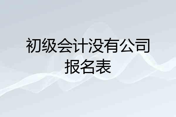 初级会计没有公司报名表