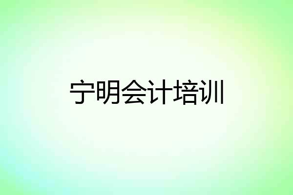 宁明会计培训