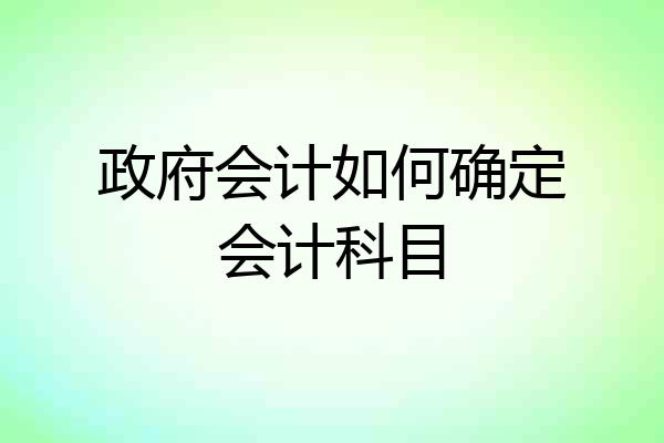 政府会计如何确定会计科目