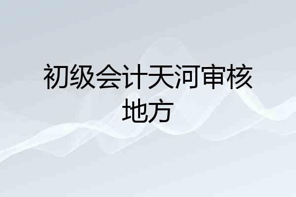 初级会计天河审核地方